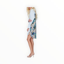 THEO The Label Echo Iris Print Back Shirtdress - Etherlight Bloom