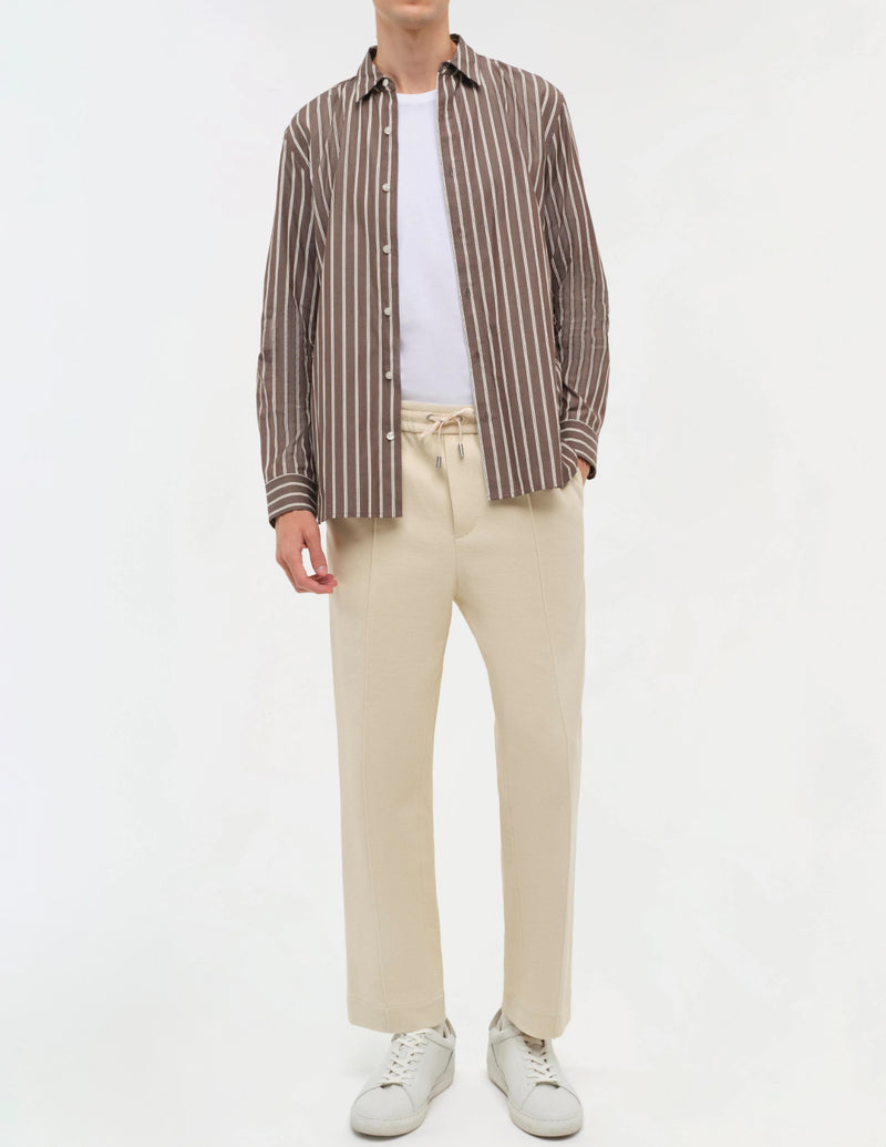 SIMKHAI Hendrix Shirt - Chocolate Stripe