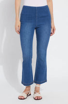 Lyssé Jade Stretch Tencel Flare Pant - Mid Wash