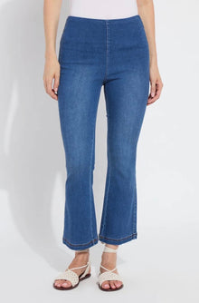 Lyssé Jade Stretch Tencel Flare Pant - Mid Wash