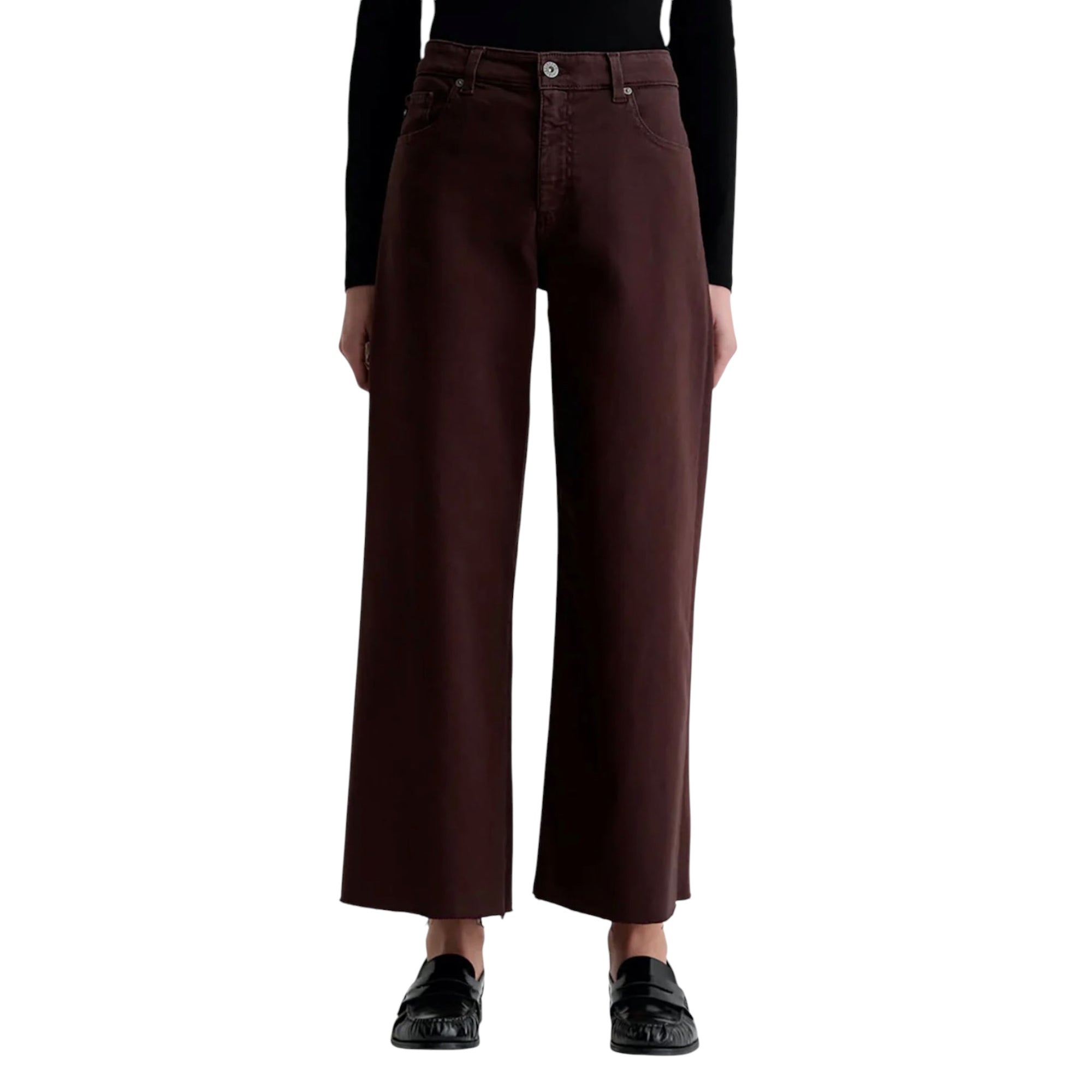 AG Jeans Saige Wide Leg Crop - Coffee Bean