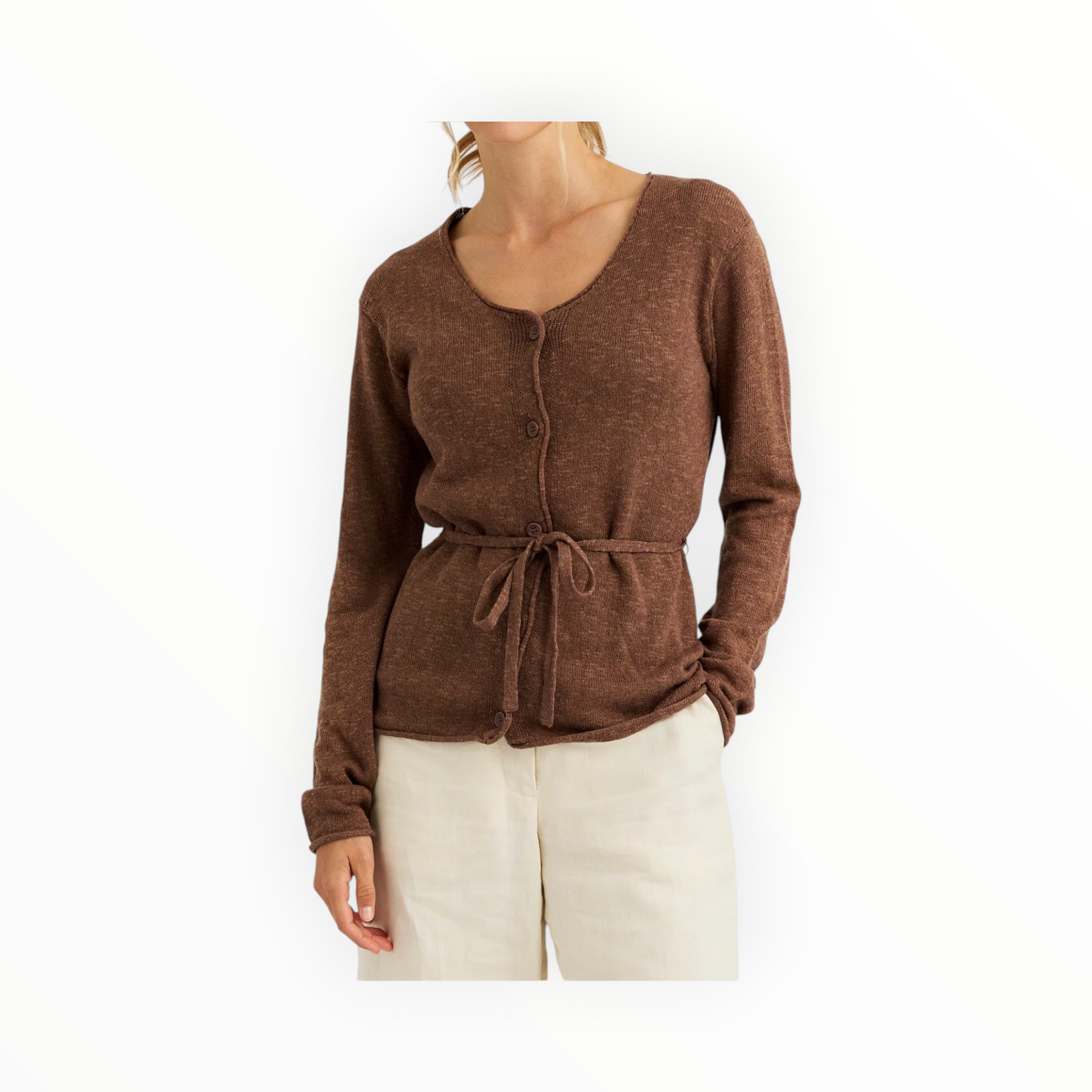 One Grey Day Romi Cardigan - Saddle
