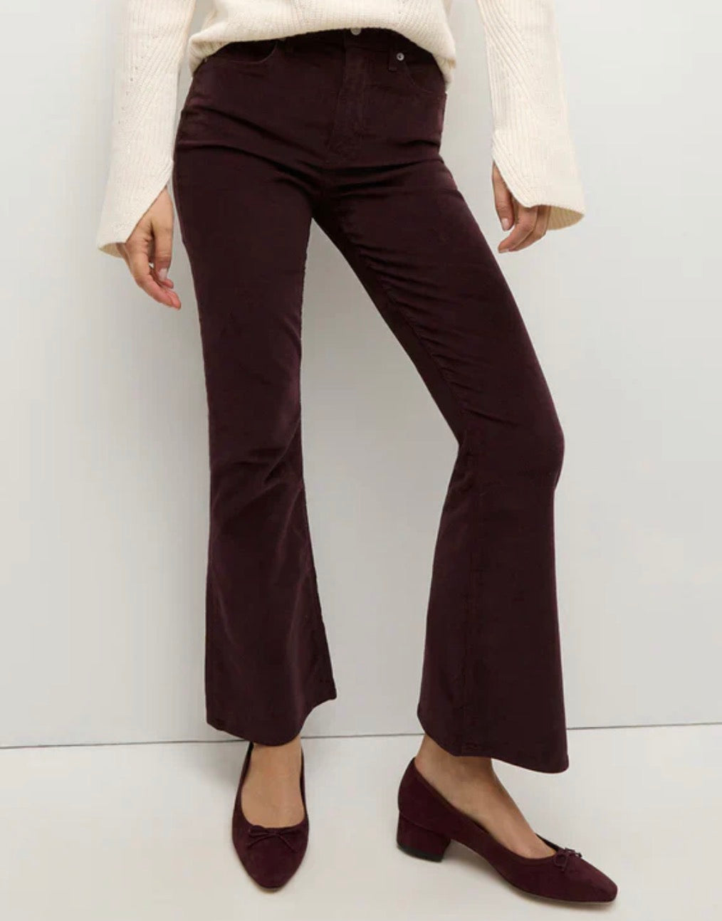 Veronica Beard Carson Ankle Flare Cord - Plum