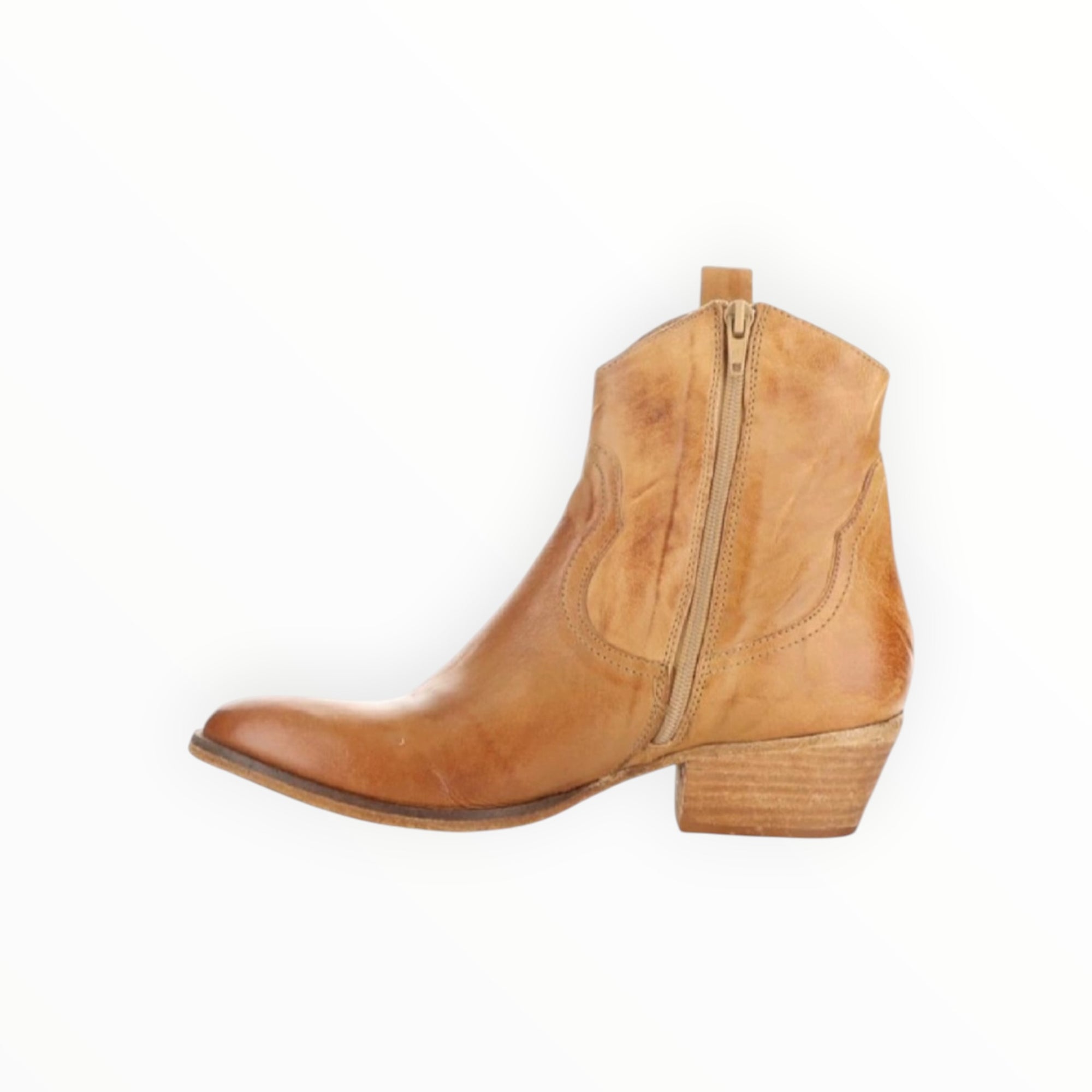 Fly London Wami Western Boot - Camel Velvet
