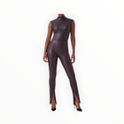 Spanx Leather Front Slit Legging - Cherry Chocolate