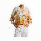Derek Lam 10 Crosby Milon Blouse - White/Papaya