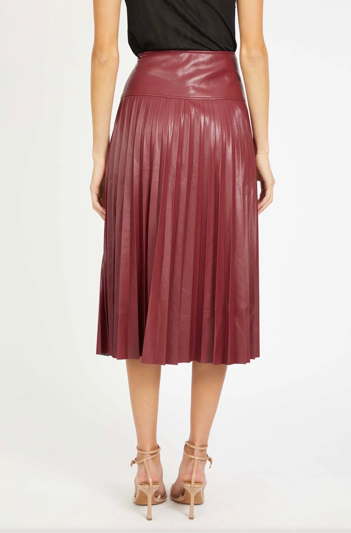 Caballero Hendrix Vegan Leather Skirt - Cabernet