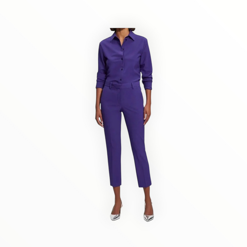 Theory Treeca Cropped Wool Pants - Blue Iris