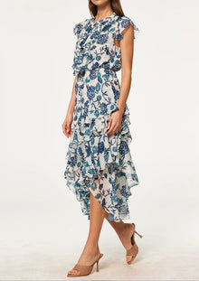 MISA Ilysa Dress - Teal Indigo Blooms