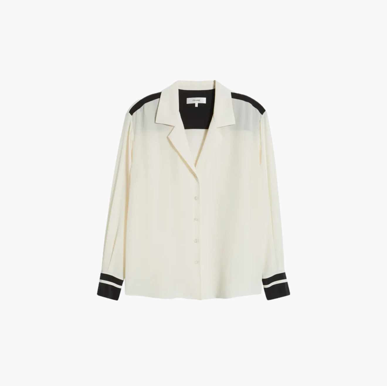 Frame The Silk Pajama Button Up Shirt - Alabaster Multi