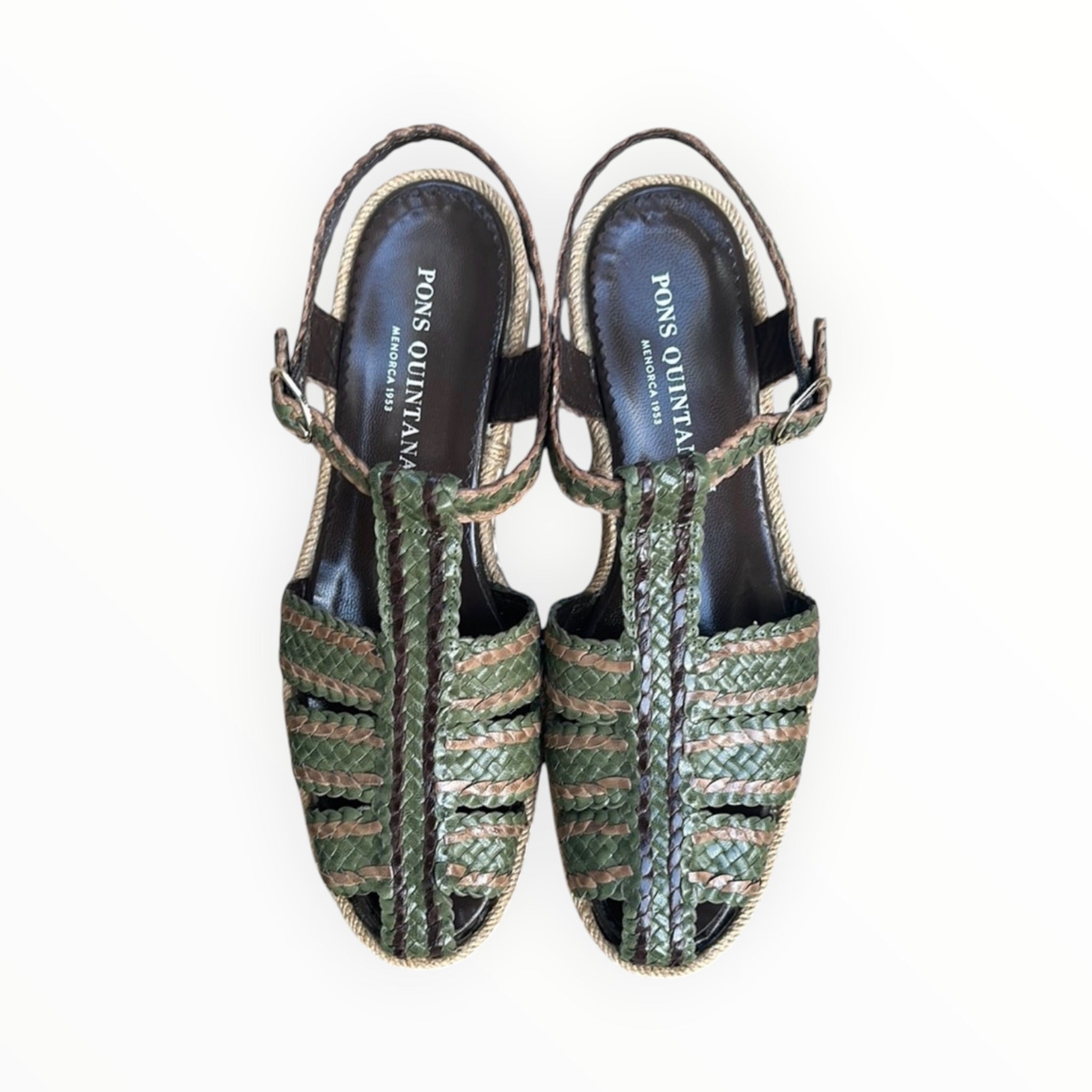 Pons Quintana Rolex Platform Sandal - Green/Tan
