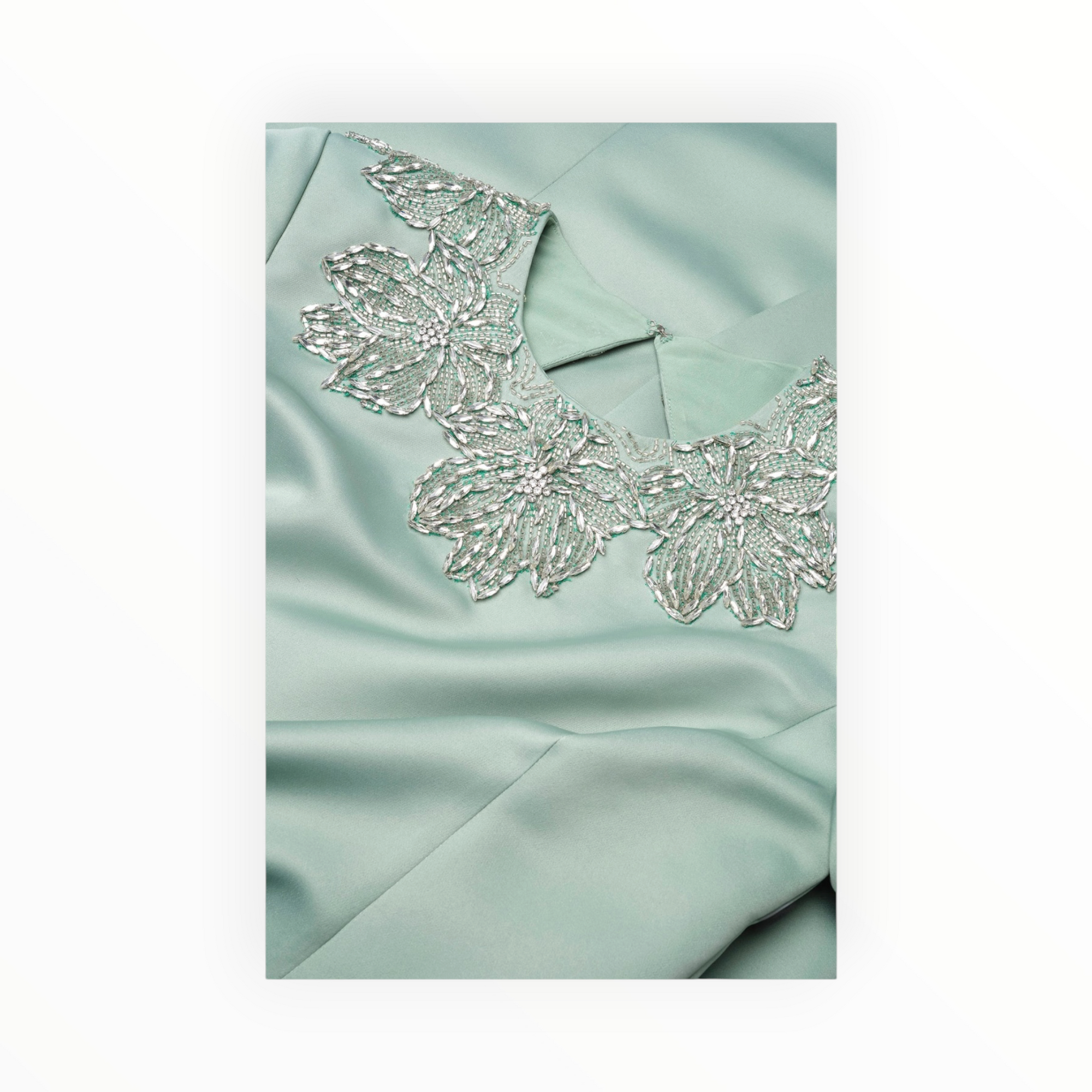 THEIA Sorelia Floral Beaded Gown - Whispering Sage