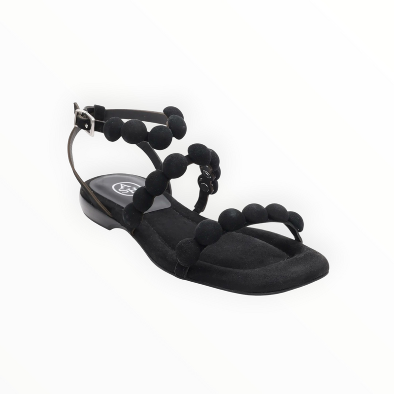 ASH Regy Pompom Sandal - Black