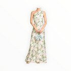 Sachin & Babi Delphine Mint Green Floral One Shoulder A-Line Gown - Celadon Sweetbriar
