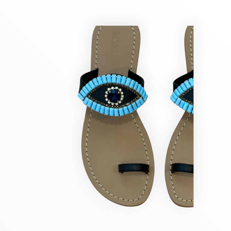 Mystique Sandals - Black/Turquoise