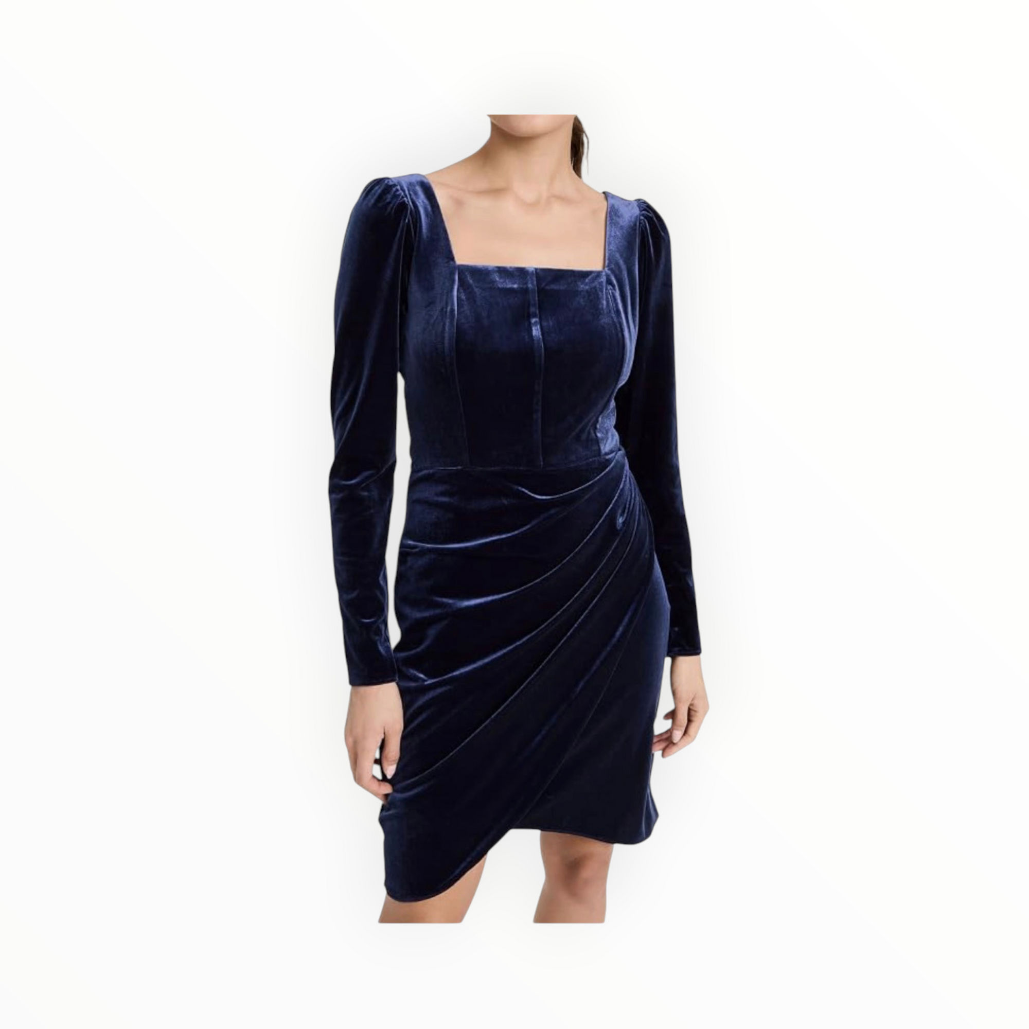 Shoshanna Soho Stretch Velvet Dress - Indigo