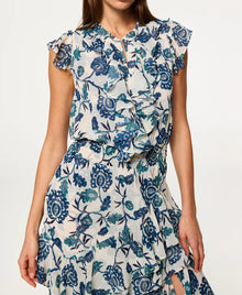 MISA Ilysa Dress - Teal Indigo Blooms