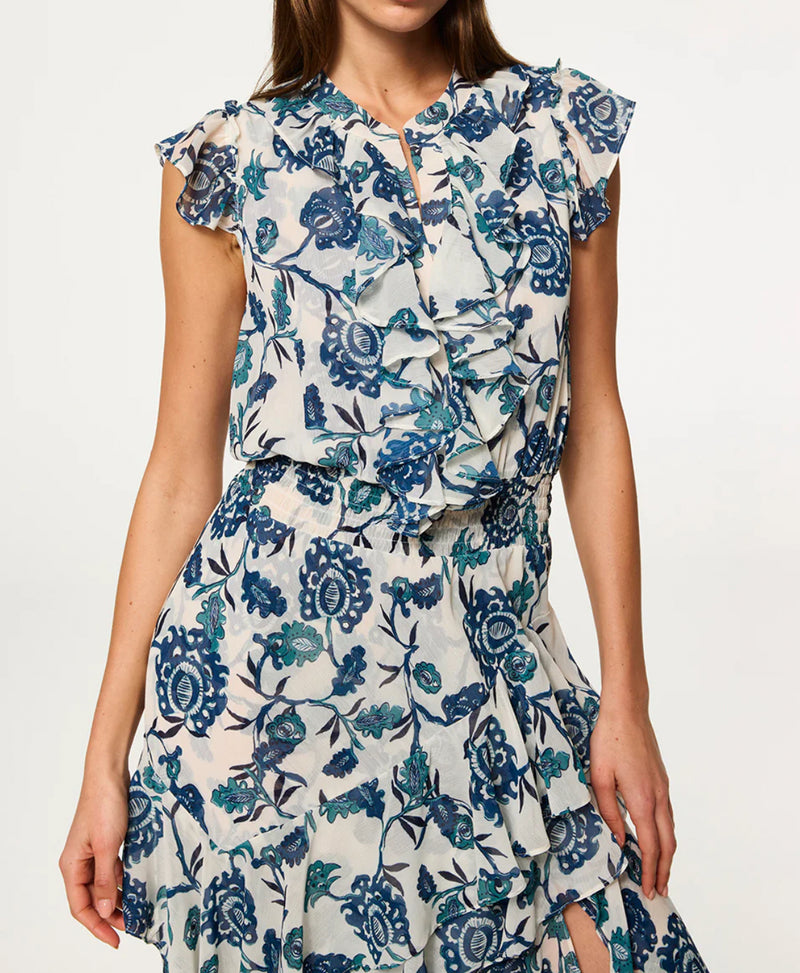 MISA Ilysa Dress - Teal Indigo Blooms