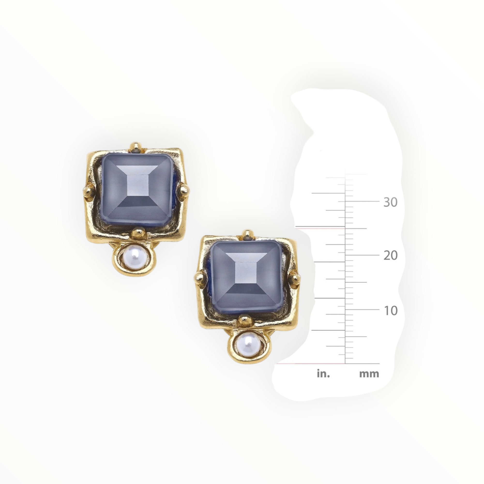 Susan Shaw London Studs - Metallic Grey