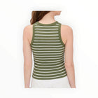 Velvet by Graham & Spencer Moire Tank - Green/White