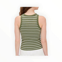 Velvet by Graham & Spencer Moire Tank - Green/White