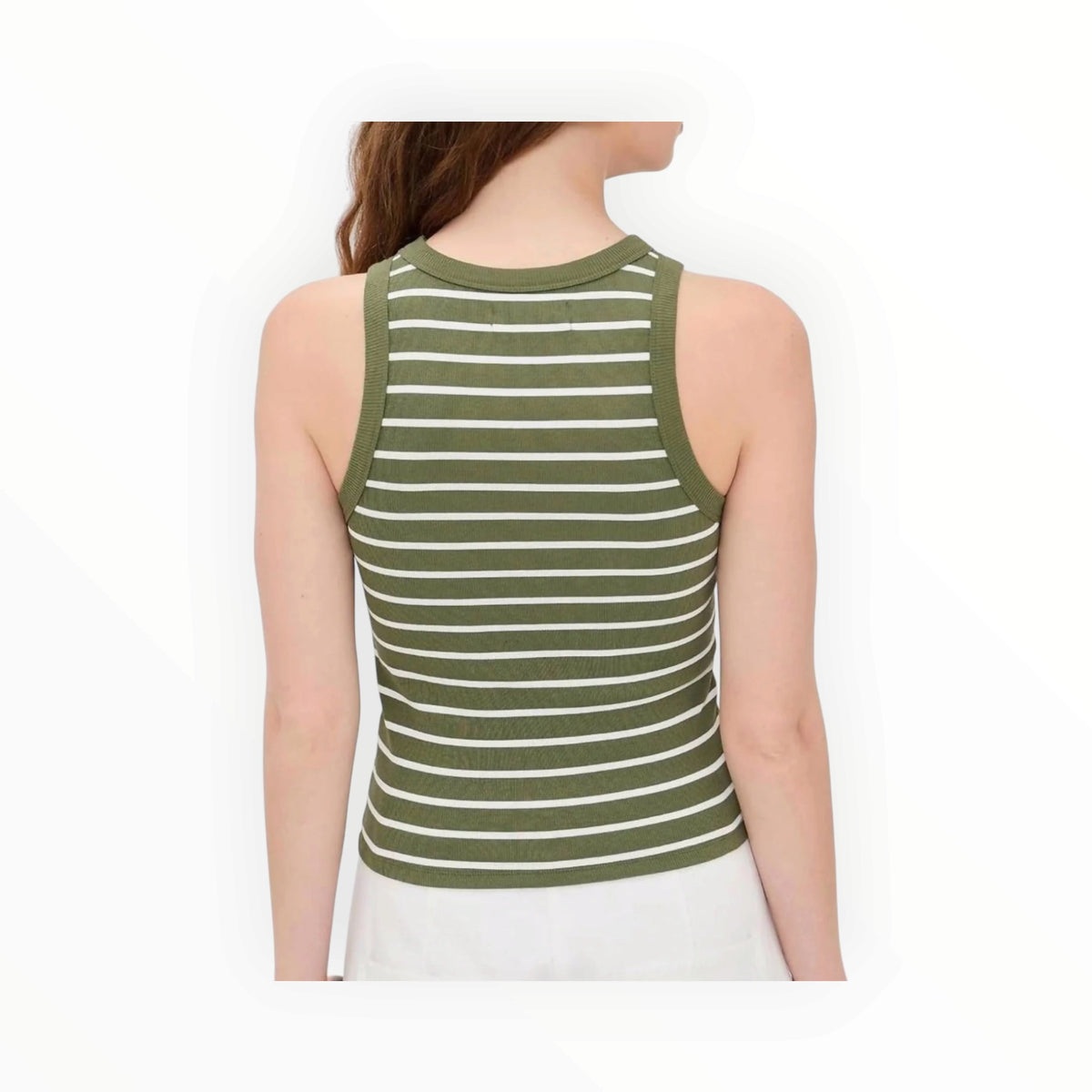 Velvet by Graham & Spencer Moire Tank - Green/White