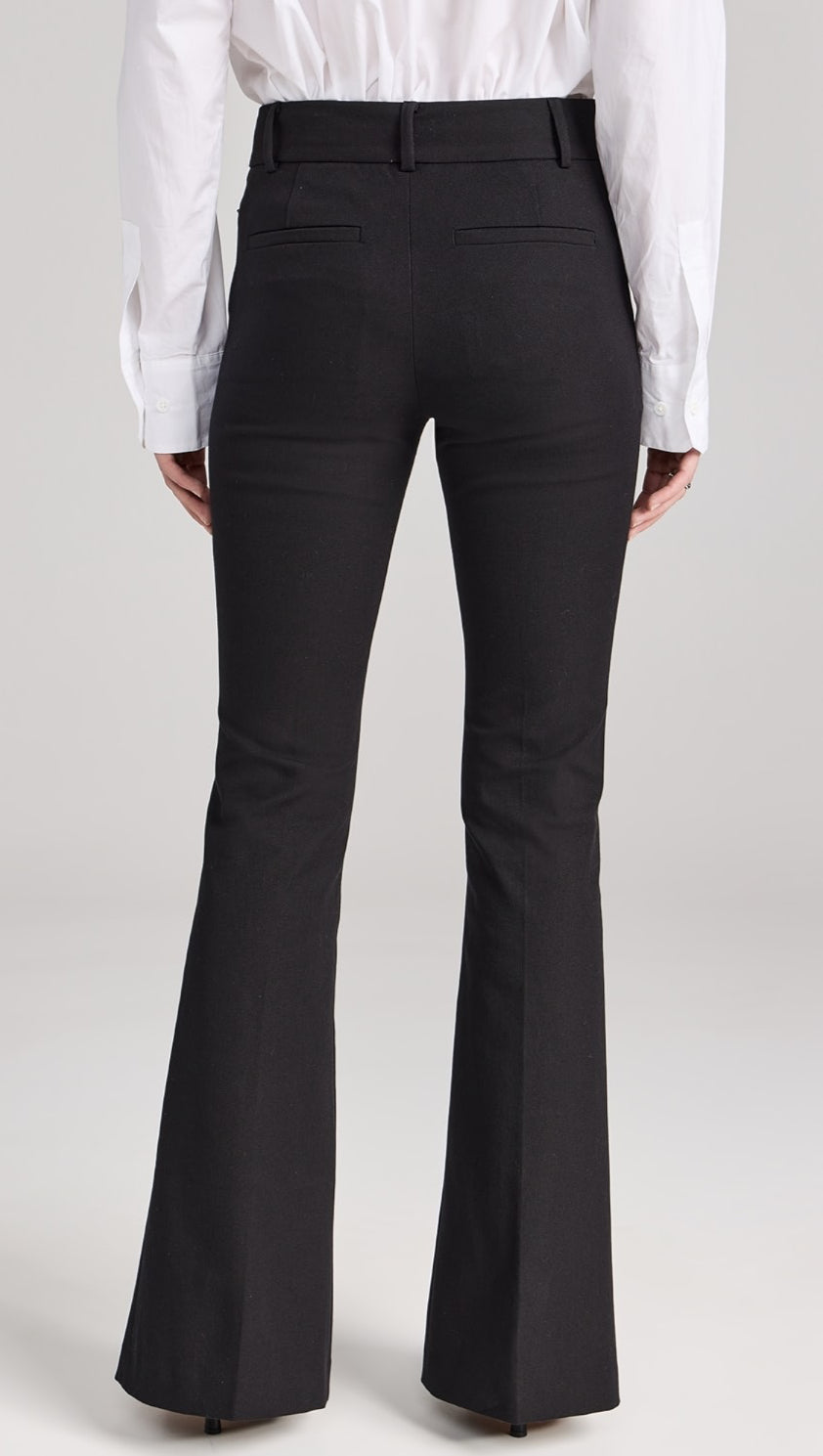 Frame Le High Flare Split Front Trousers - Noir