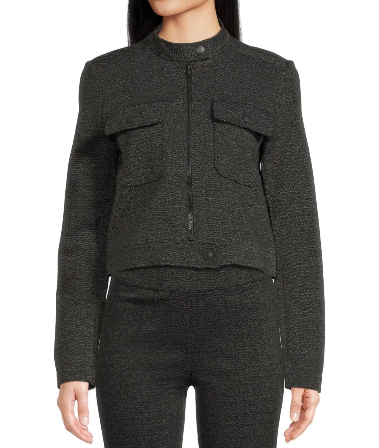 Elliott Lauren Crop Twill Jacket - Grey