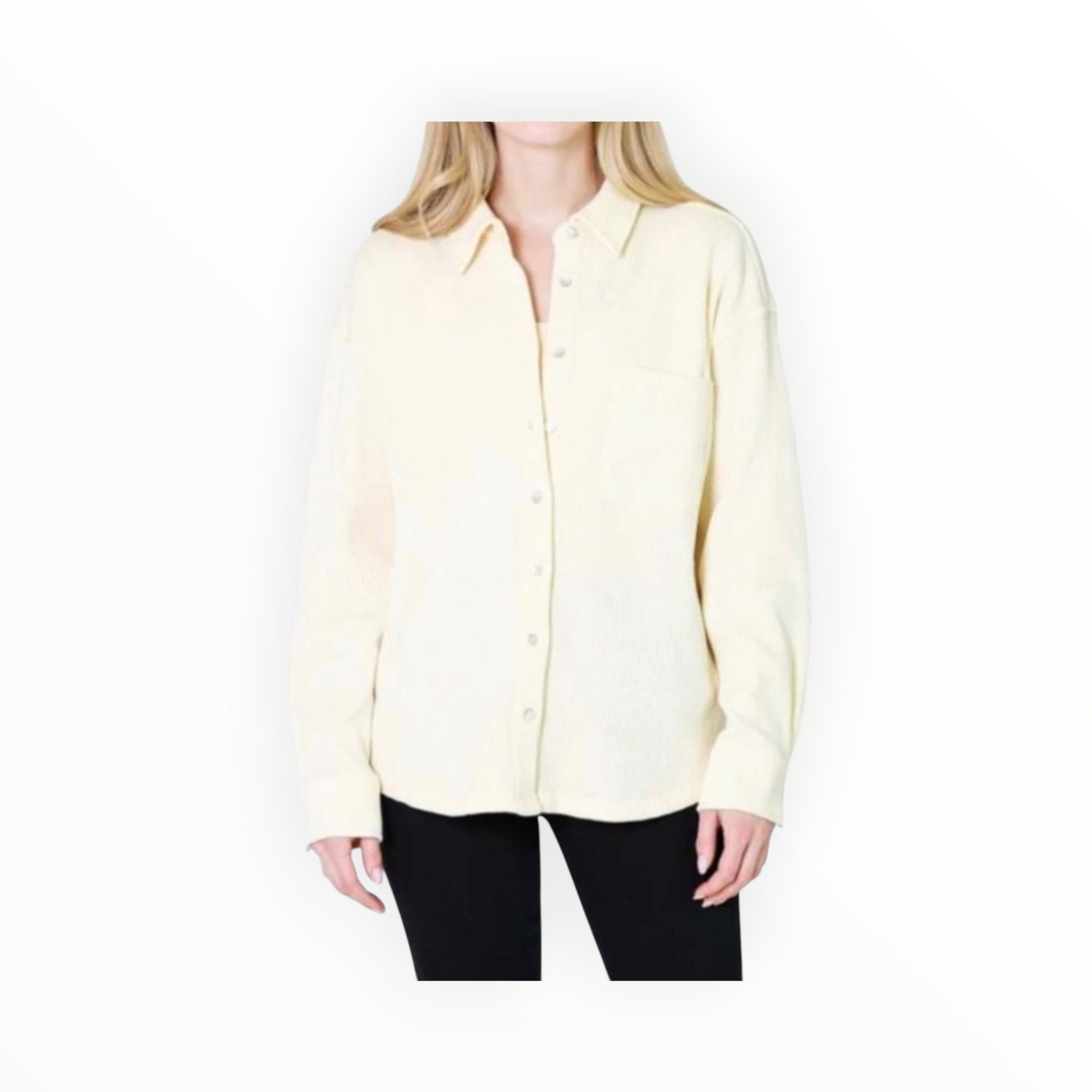 DONNI. Thermal Button Down Shirt - Cream