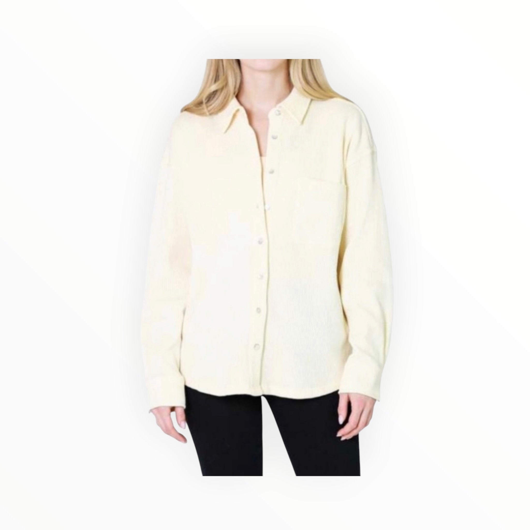 DONNI. Thermal Button Down Shirt - Cream