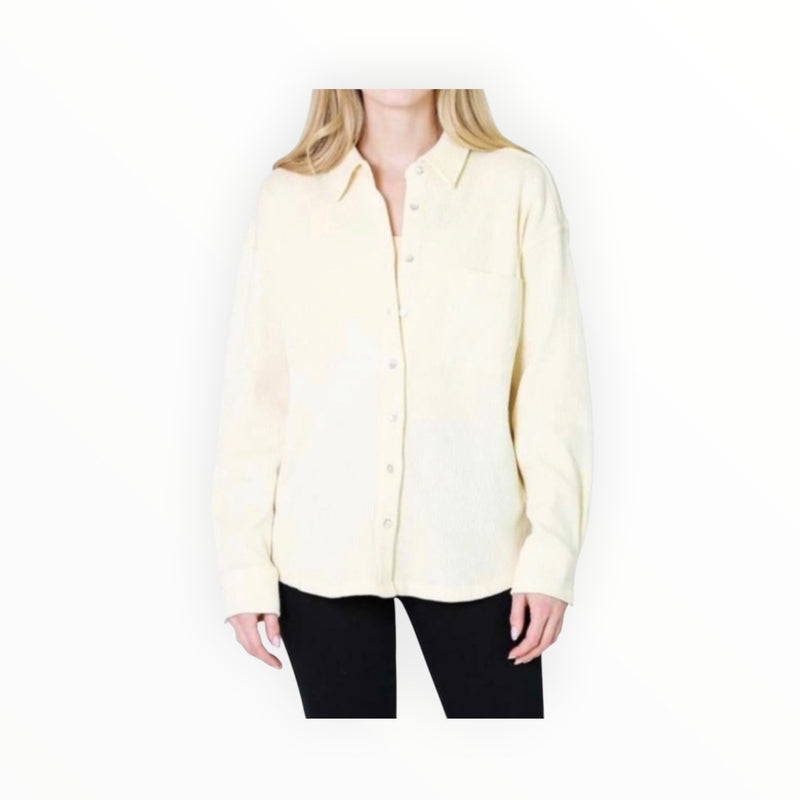 DONNI. Thermal Button Down Shirt - Cream