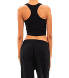 ÉTERNE Cropped Rib Racerback Tank - Black