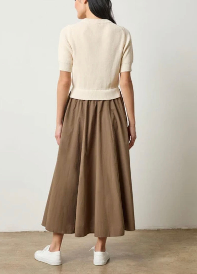 LILLA|P Mixed Media Dress - Ivory