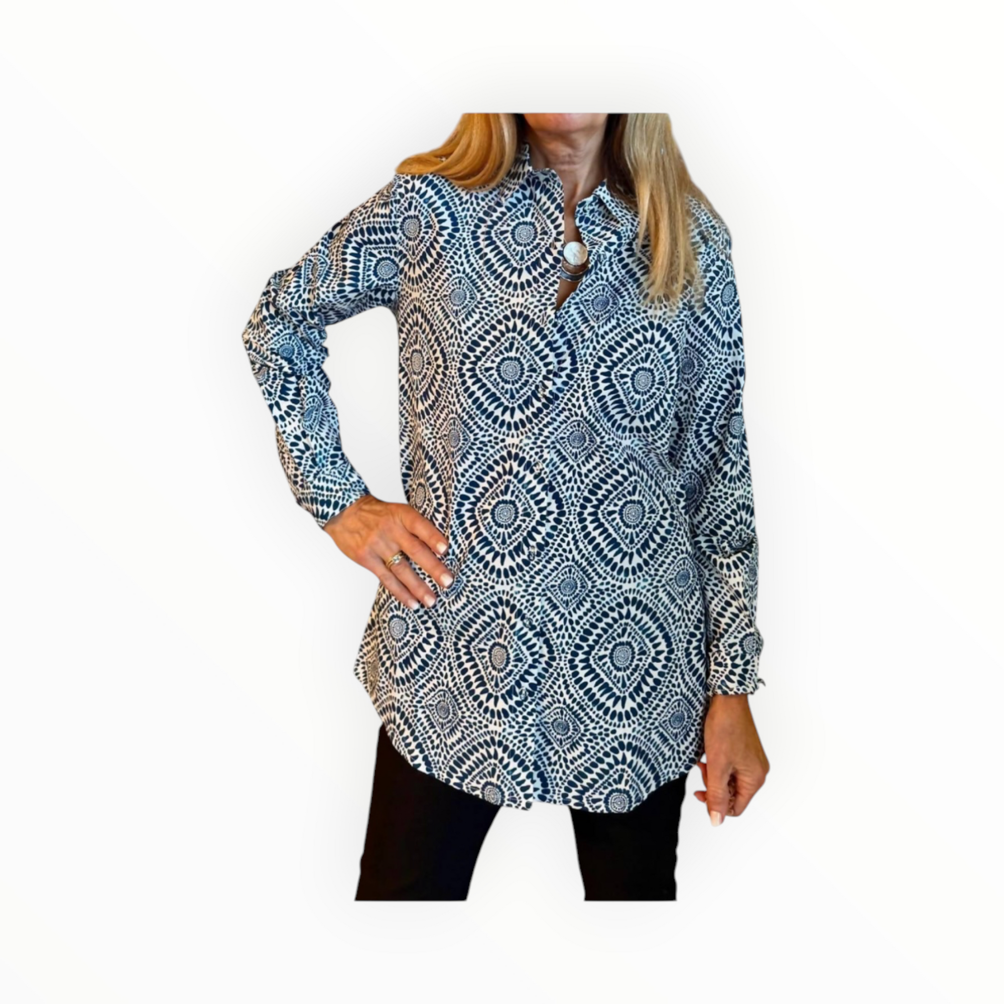 Fitzroy & Willa Russel Top - Blue Batik
