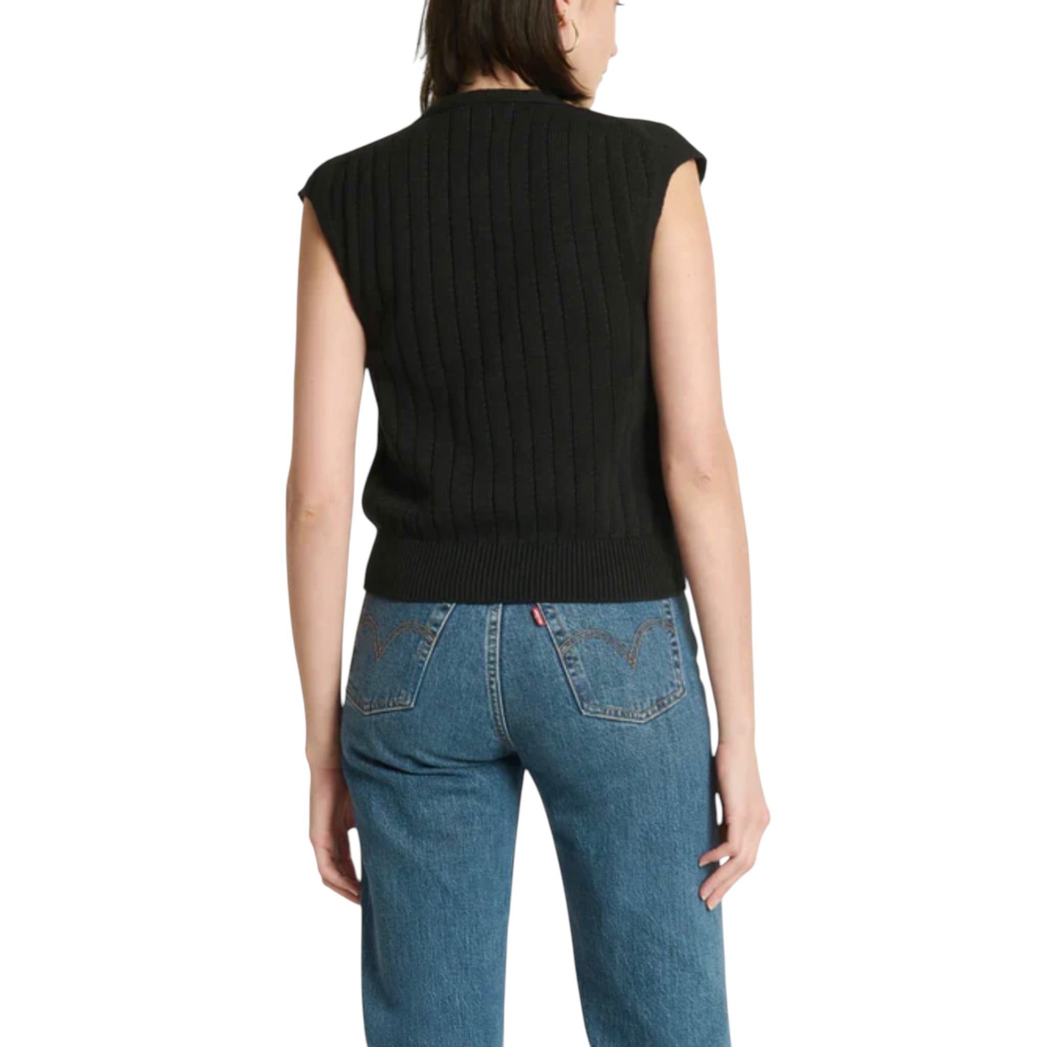 Nation Ltd Morganna Sweater Vest - Jet Black