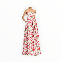 Sachin & Babi Beau Ivory Floral Waist Gown - Watercolor Poppies