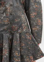 GANNI Black Floral Shirt Dress - Phantom