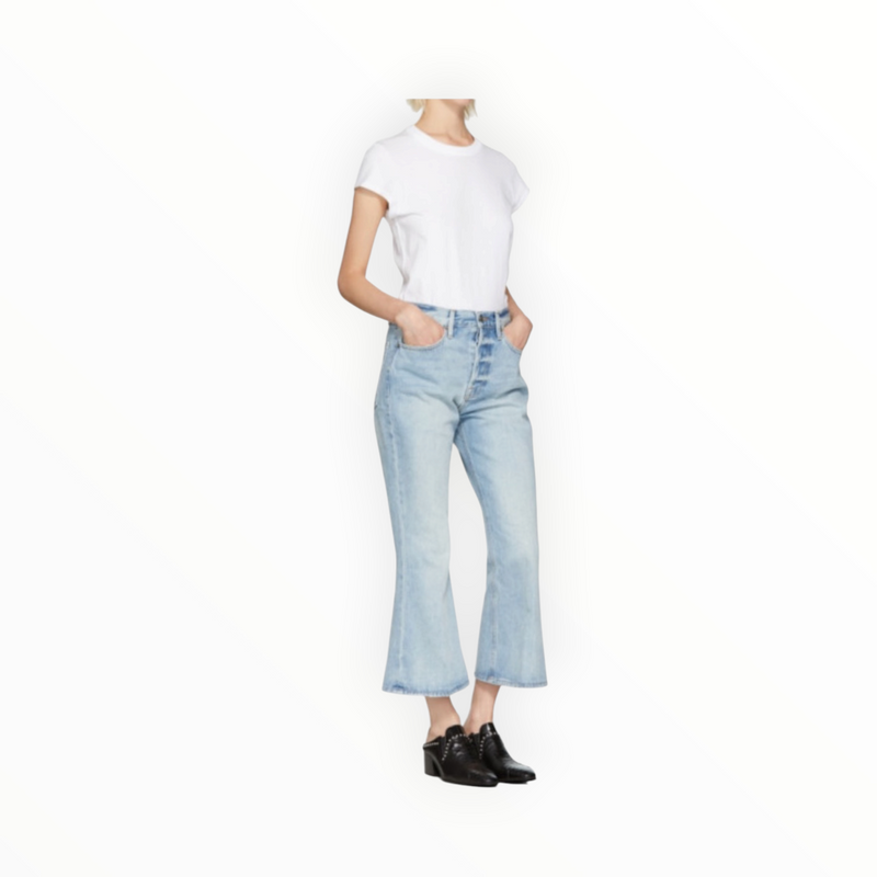 Frame Blue Rigid Re-Release Le Crop Flare Jeans