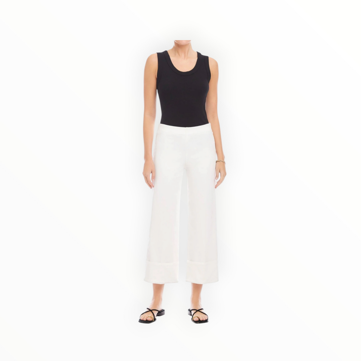 Fifteen Twenty Regina Cuff Cropped Pants- Off White