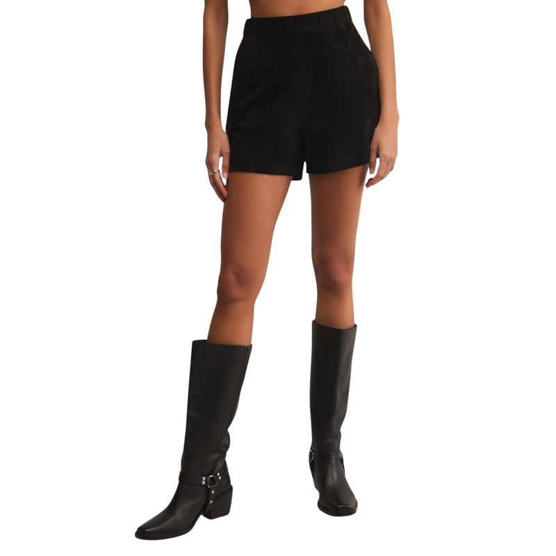 Z Supply Tia Faux Suede Short - Black