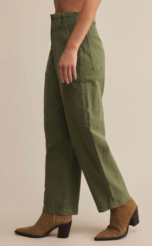 Z Supply Olive Twill Pants - Hunter Green
