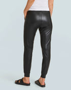 Commando Faux Leather Jogger - Black
