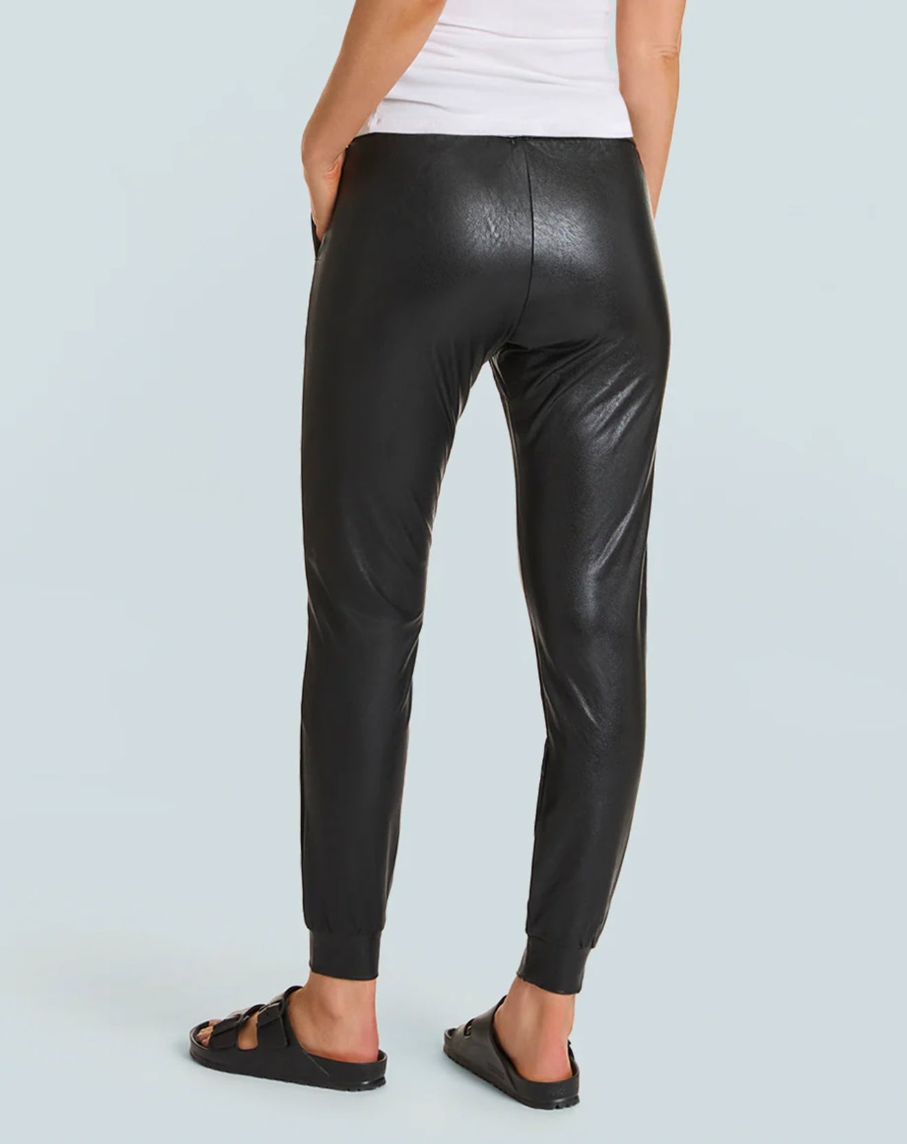 Commando Faux Leather Jogger - Black