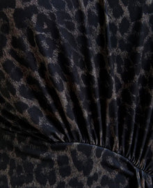 Essentiel Antwerp Draped Leopard Print Dress With Ruched Detailing