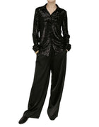 Amanda Maria Sequin Button Down - Black