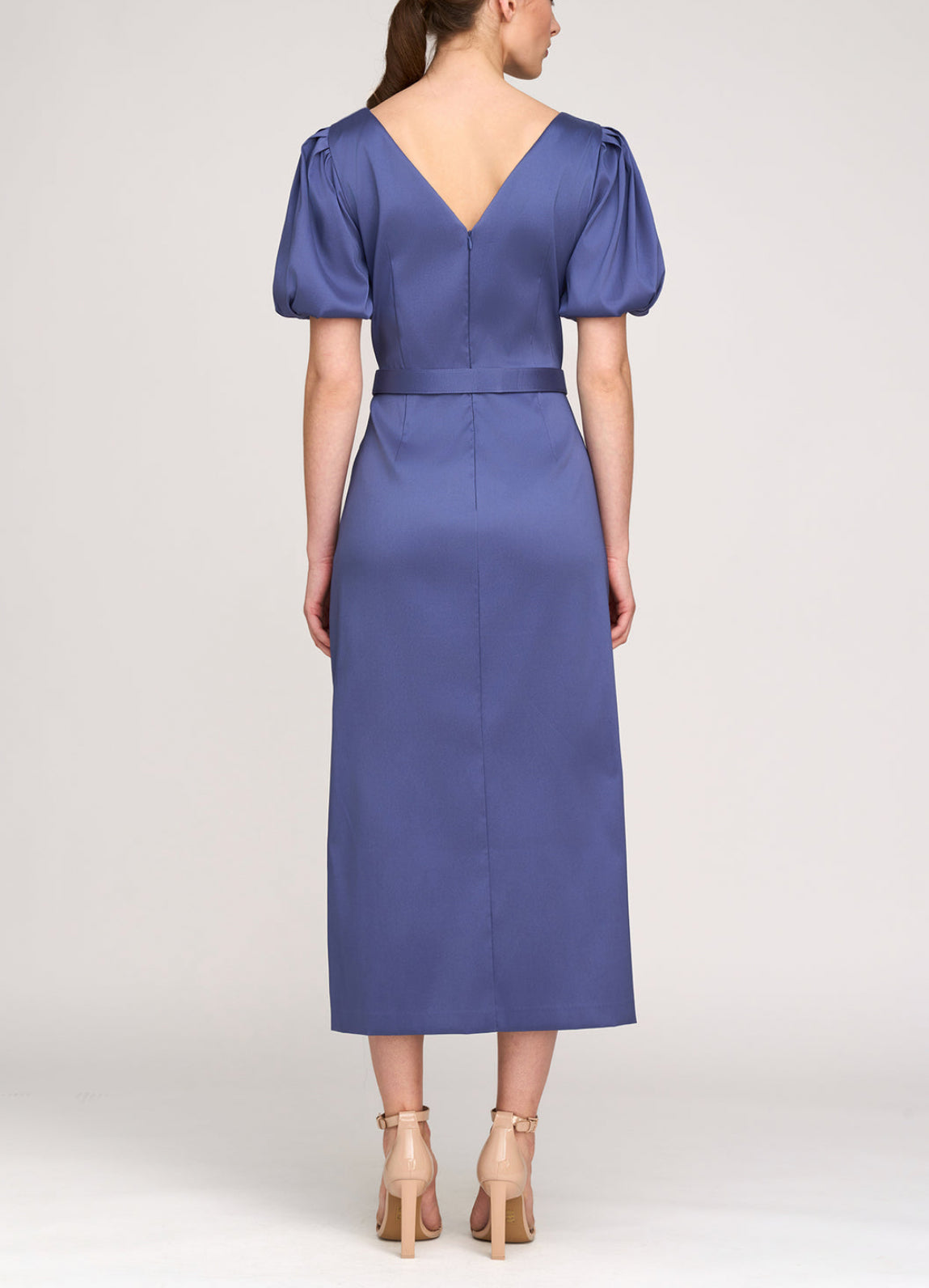 Kay Unger Chiara Tea Length Dress - Indigo