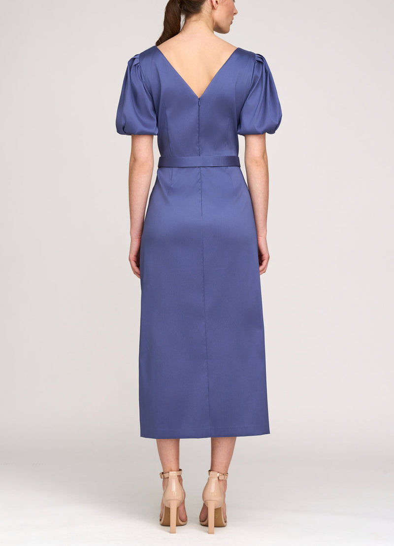 Kay Unger Chiara Tea Length Dress - Indigo