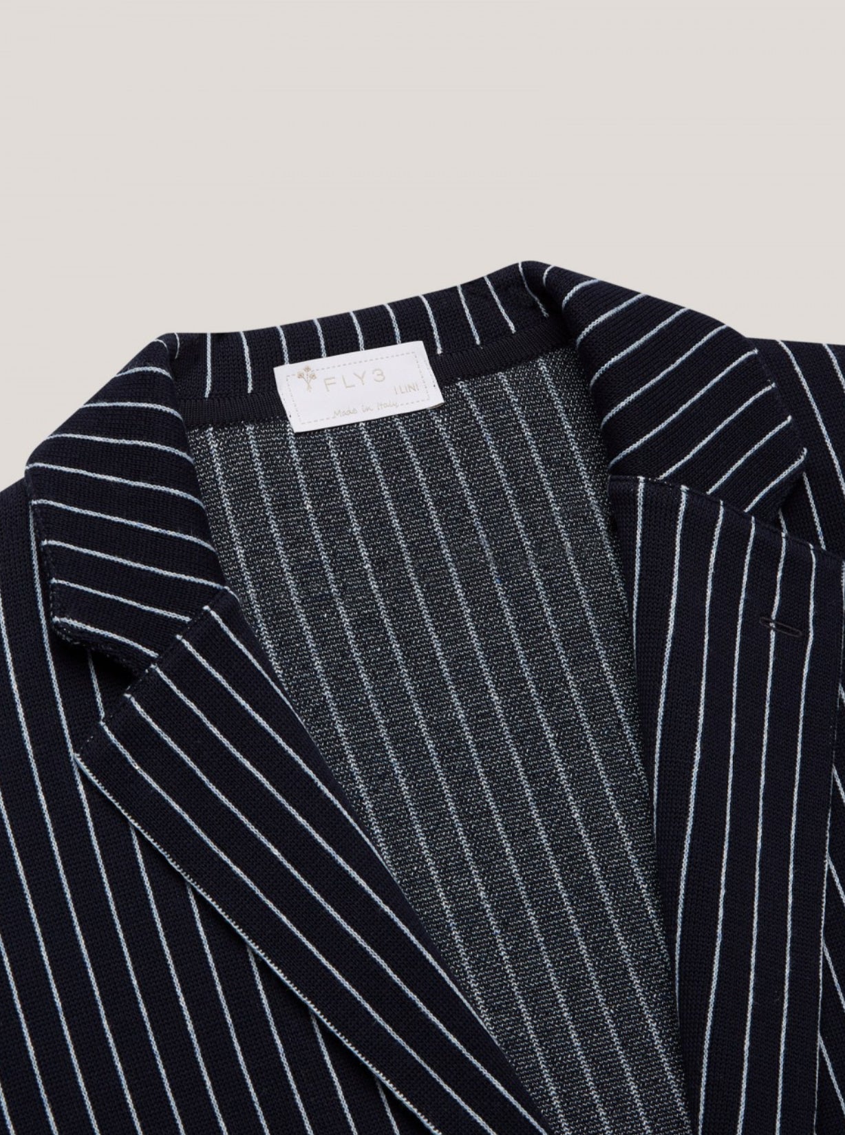 FLY3 Pinstripe Linen And Cotton Blazer - Navy/White Pinstripe