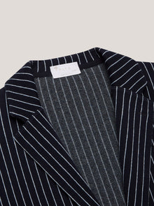 FLY3 Pinstripe Linen And Cotton Blazer - Navy/White Pinstripe