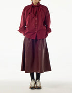 Bellepiece Claude Leather Skirt - Burgundy